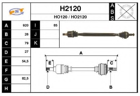 SNRA H2120 Drive Shaft